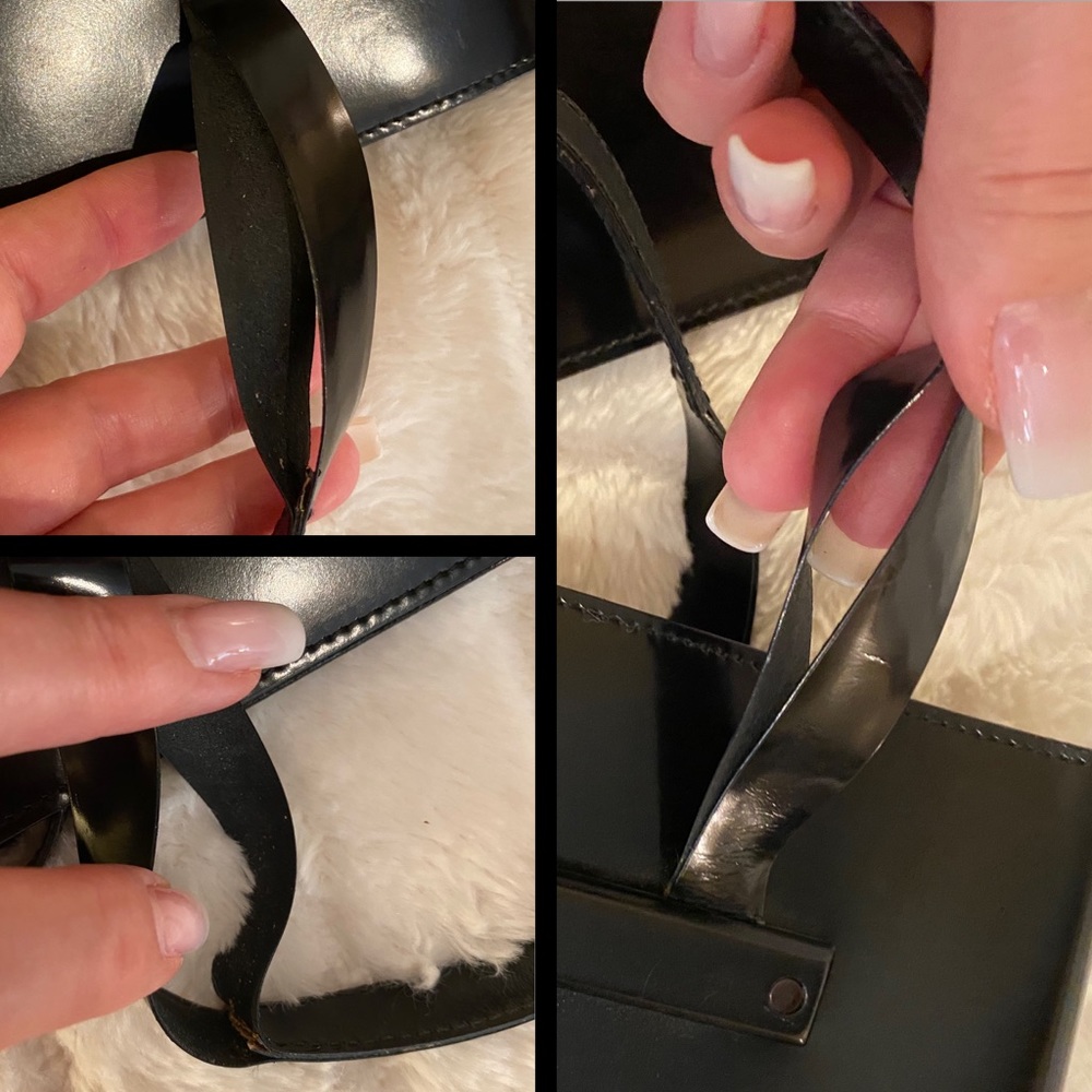 RARE Gucci Vintage Glossy Black Leather Tote - Picture 13 of 15